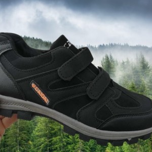 Мъжки маратонки с лепенки велкро в черно