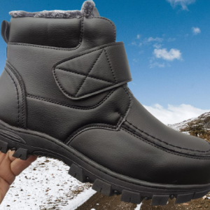 Мъжки зимни боти с лепенка велкро и цип